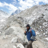 Rob Martin hiking, during a school break, at Mount Everest Base Camp, Khumbu, Nepal, April 2015. (Photo/David Gliddon)