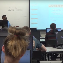 Students in a computer class. 
