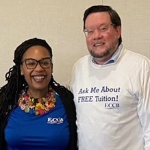 Zoom image: Erika McDowell at Jackson State University with LIFTS alum David O’Rourke, district superintendent and chief executive officer at Erie 2-Chautauqua-Cattaraugus BOCES. 