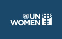 United Nations Women logo on a dark blue background. 