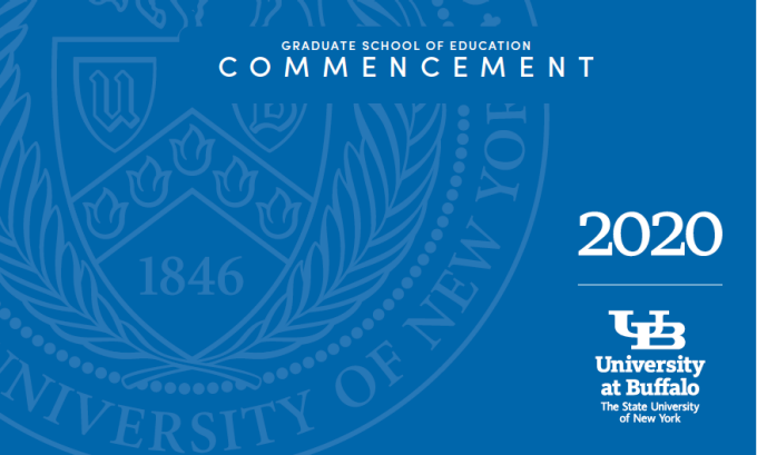 Cover of the Graduate School of Education virtual commencement program. 