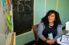 Elizabeth Ramirez, MBA/MSW, another fellow on the Matt Urban Center team, helps to lead a brainstorming session. Photo: Meredith Forrest Kulwicki