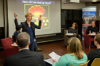 Psychologist Wendy Quinton started her presentation by debunking common misconceptions about her field. Photo: Douglas Levere