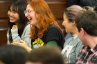 The raucous debate was sponsored by the University Honors College and the Experiential Learning Network. Photo: Douglas Levere