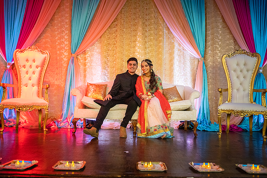 Photo of wine and gold bridal lehenga | Indian wedding photography couples,  Indian wedding couple photography, Indian wedding photography poses