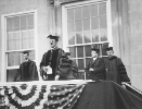 University of Buffalo Council Chair Walter P. Cooke speaks at the dedication of Foster Hall. To the far left is Samuel P. Capen.