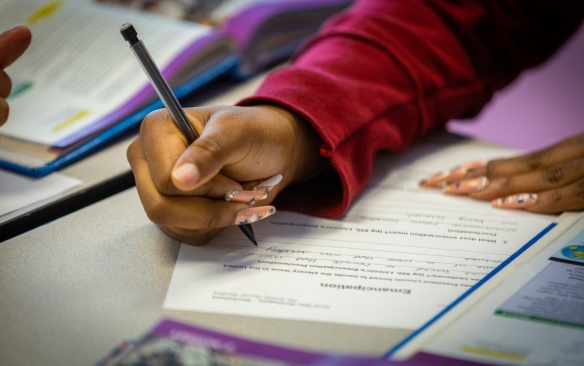 The Teacher Residency Program, part of the Graduate School of Education, placed resident GianCarlo Pryce in a Southside Elementary school in Buffalo, where he was photographed in June 2023. Photographer: Douglas Levere. 