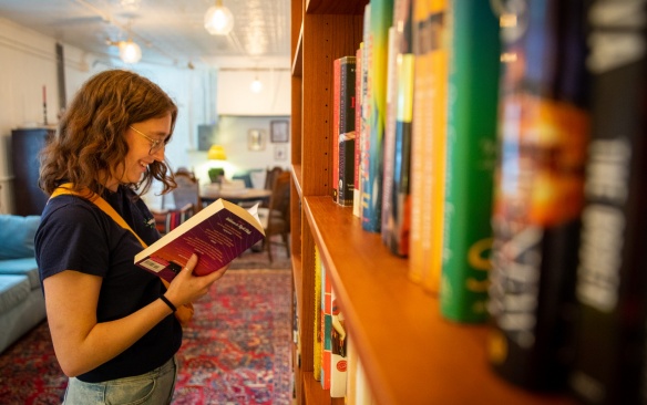 Woman reading a book. Photographer: Meredith Forrest Kulwicki. 