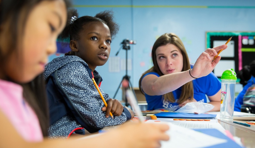 Students in the UB Summer Math Prorgam complete an activity session on July 20, 2017. The program was held at the Buffalo Academy of Science in downtown Buffalo. Photographer: Meredith Forrest Kulwicki. 