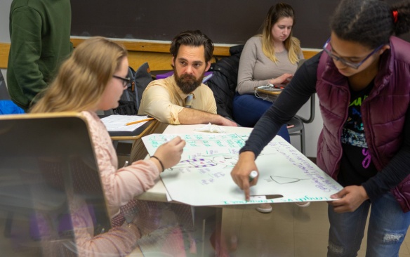 School aged children participate in the Gifted Math Program in Baldy and Clemens Hall in January 2020. Photographer: Douglas Levere. 