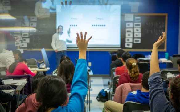 School aged children participate in the Gifted Math Program in Baldy and Clemens Hall in January 2020. Photographer: Douglas Levere. 