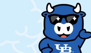 Illustration of Victor E. Bull, UB's mascot. 