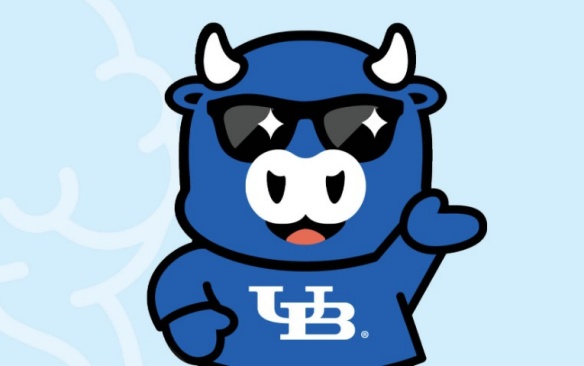 Illustration of Victor E. Bull, UB's mascot. 