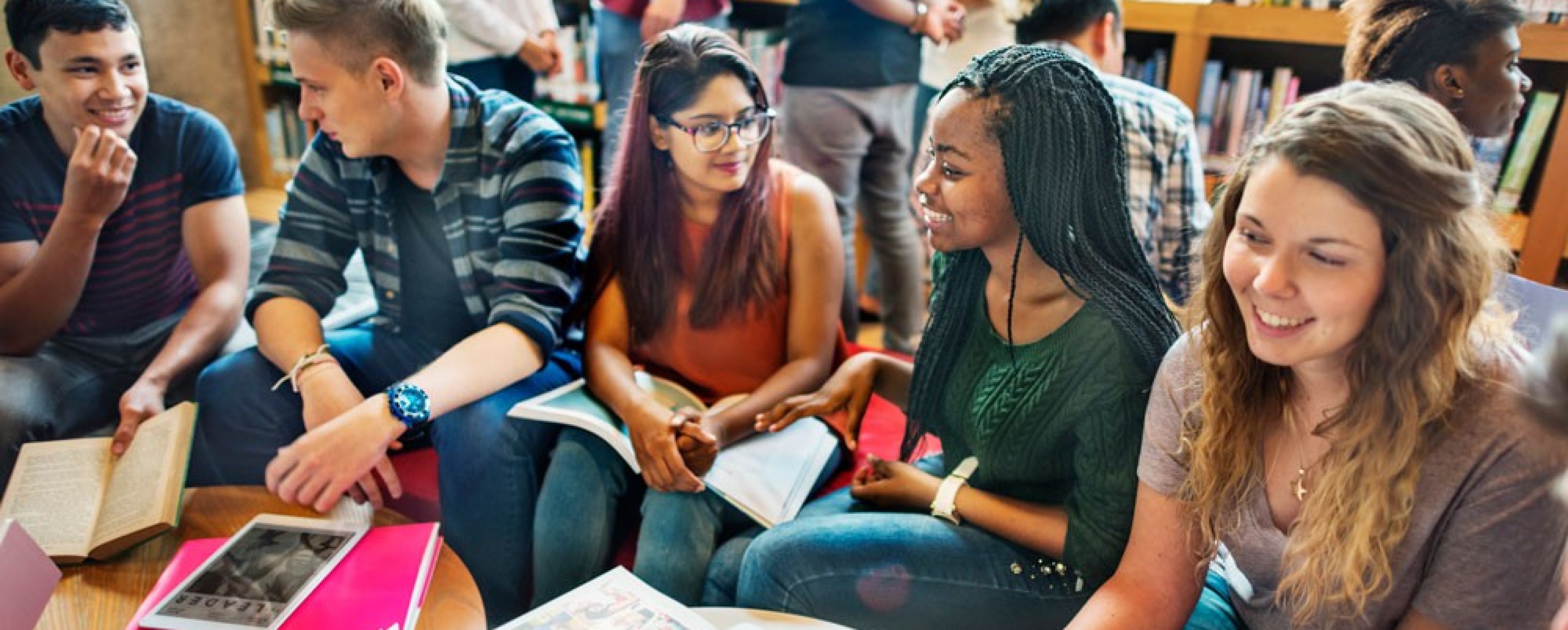 Group of students working together. 