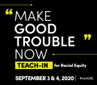 Promotional graphic for GSE Teach-In Event. 