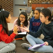 School aged children participate in the Gifted Math Program in Baldy and Clemens Hall in January 2020. Photographer: Douglas Levere. 