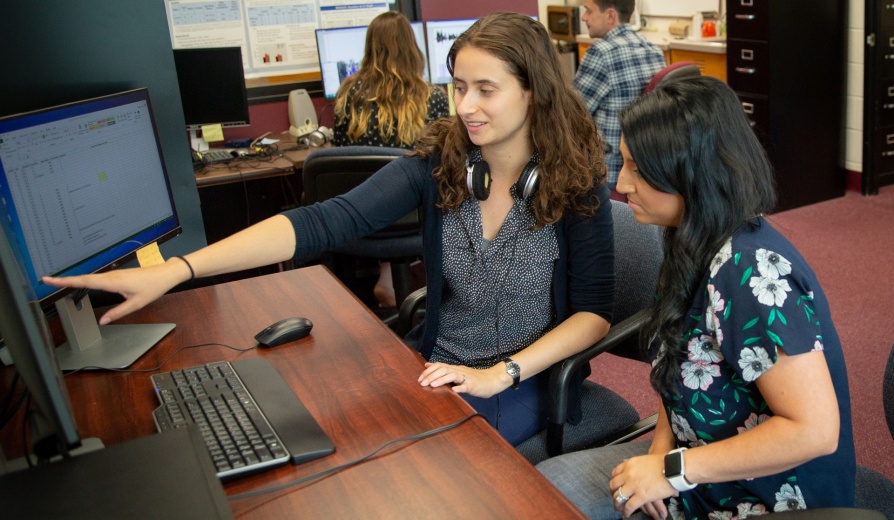 The Motor Speech Disorders Lab, run by Dr. Kris Tjaden, with the Department of Communicative Disorder and Sciences in Cary Hall. Photographer: Meredith Forrest Kulwicki. 