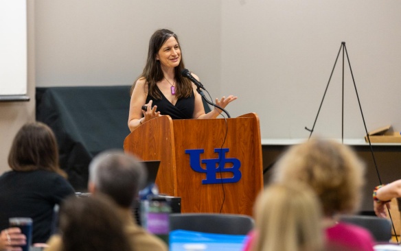 Student Giving Speech. 