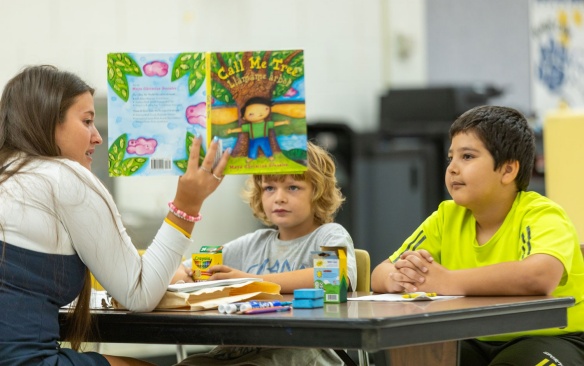 GSE students tutor local K-12 students in reading. 