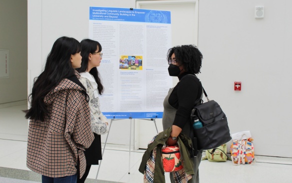 Students presenting research. 