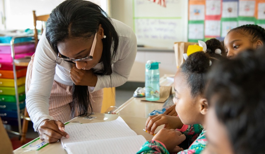 The Teacher Residency Program, part of the Graduate School of Education, had four teachers placed at BUILD Community School, in Buffalo, NY. There were photographed in May 2023. Photographer: Meredith Forrest Kulwicki. 