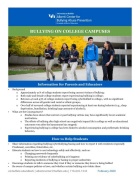Thumbnail of fact sheet: Bullying on College Campuses. 