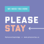 Please Stay logo. 