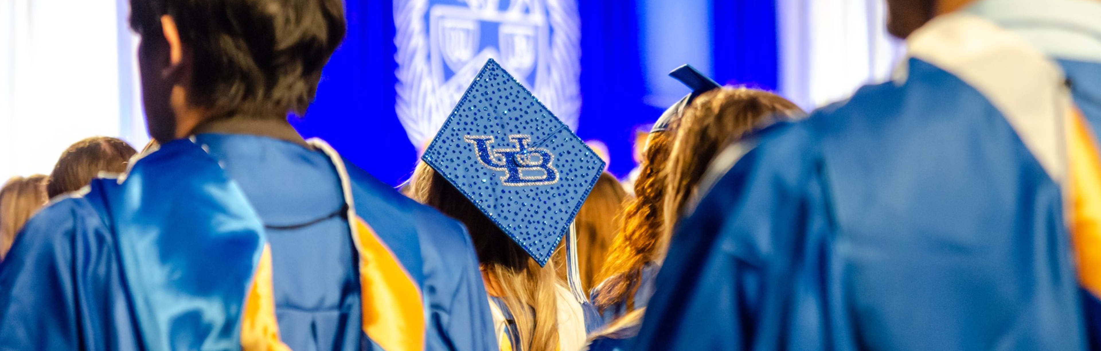 Sparkly UB commencement cap. 