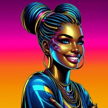 Afro-futuristic graphic of Daphanie Bibbs. 