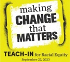 Promotional graphic for GSE Teach-In Event. 