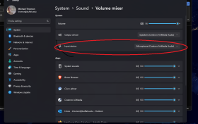 Zoom image: Choose the room microphone as the input device. 
