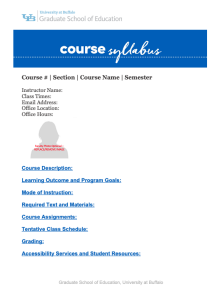 Course Syllabus Template Graduate School Of Education University At Buffalo
