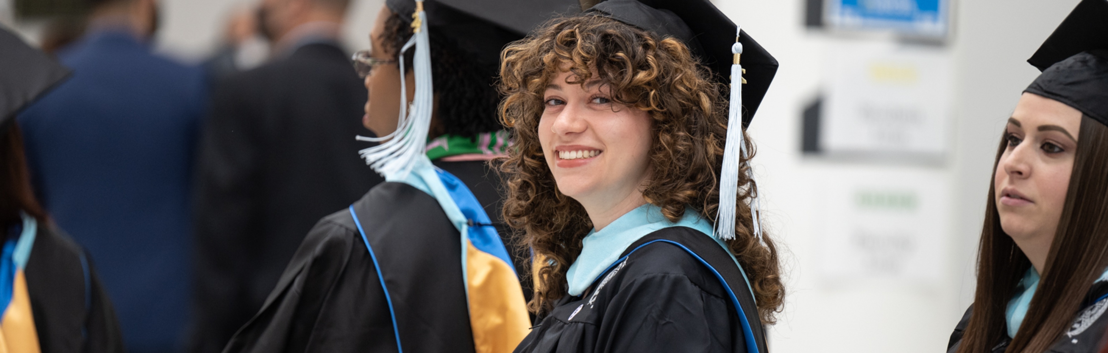 Candid photo of graduates. 