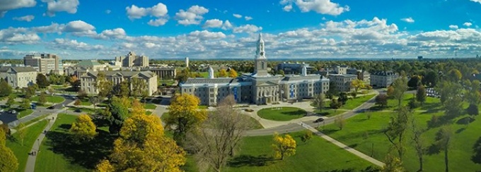Aerial image of Main Street Campus. 