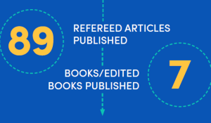 By the Numbers: 89 refereed articles published, 7 books/edited books published. Click to read more stats. 
