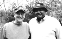 Herb Foster, left, and George Singfield, right, together on Martha’s Vineyard, Edgartown, Mass., in an undated photo. They were, as Singfield liked to put it, the “Salt and Pepper Team.” (Photo courtesy Herb Foster). 