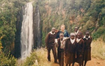 Alum Rob Martin with students in Kenya. 