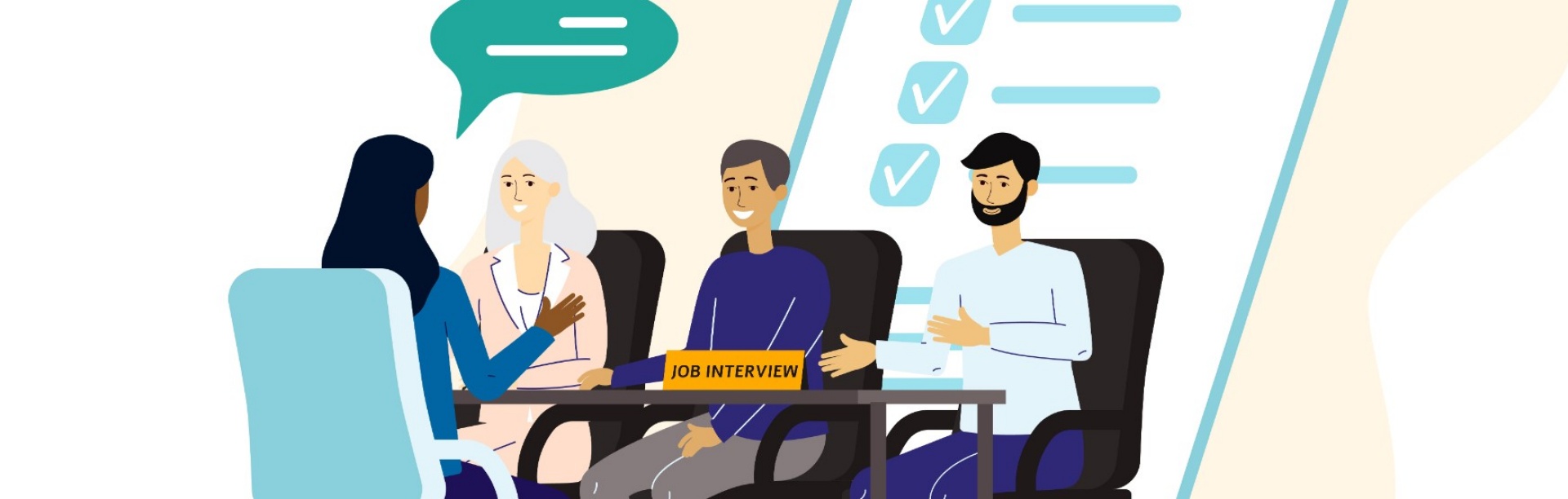 Illustration of a job interview. 