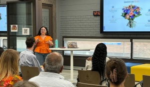 Zoom image: Guest speaker Wendy Barrales. 