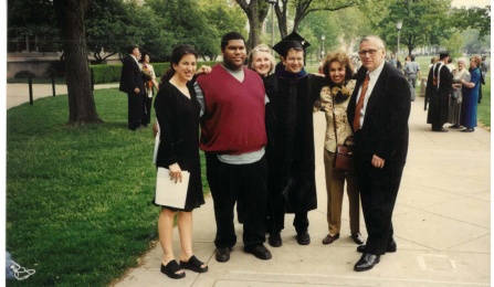 Gregory J. Dimitriadis and his friends and family at his graduation. 