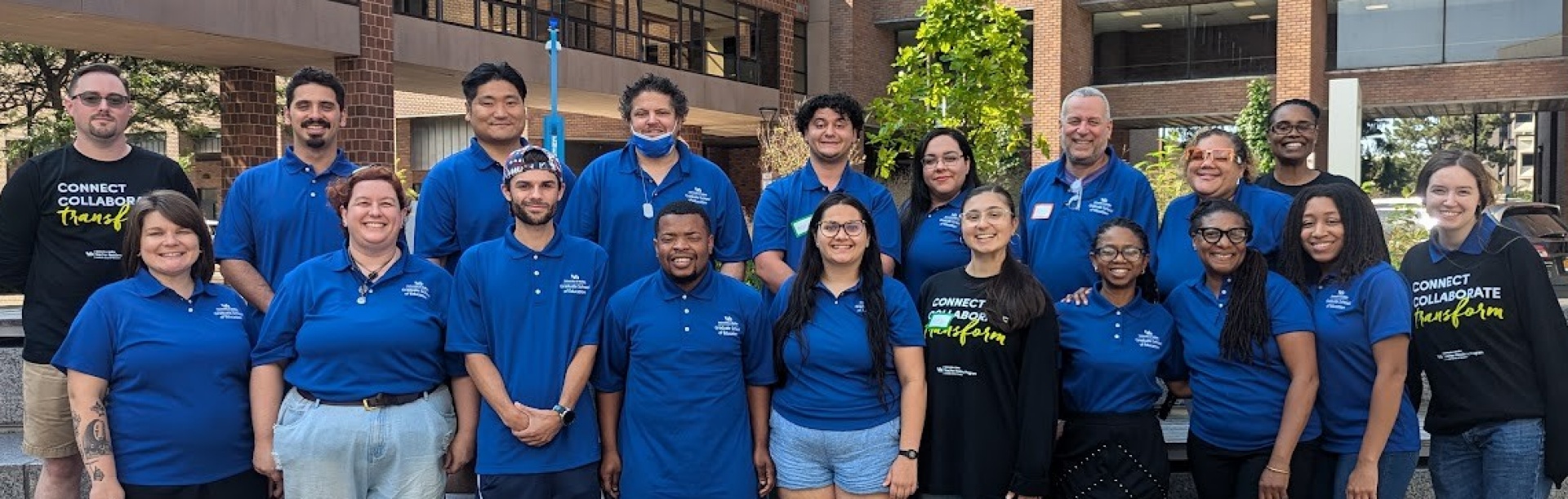 Teacher residency students posing together. 