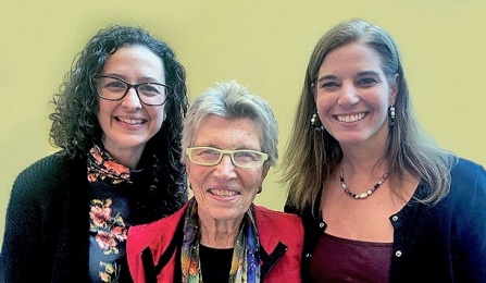 From left, Stephanie Fredrick, associate director of the Alberti Center, Kathryn Jens, and Amanda Nickerson, director of the Alberti Center. 