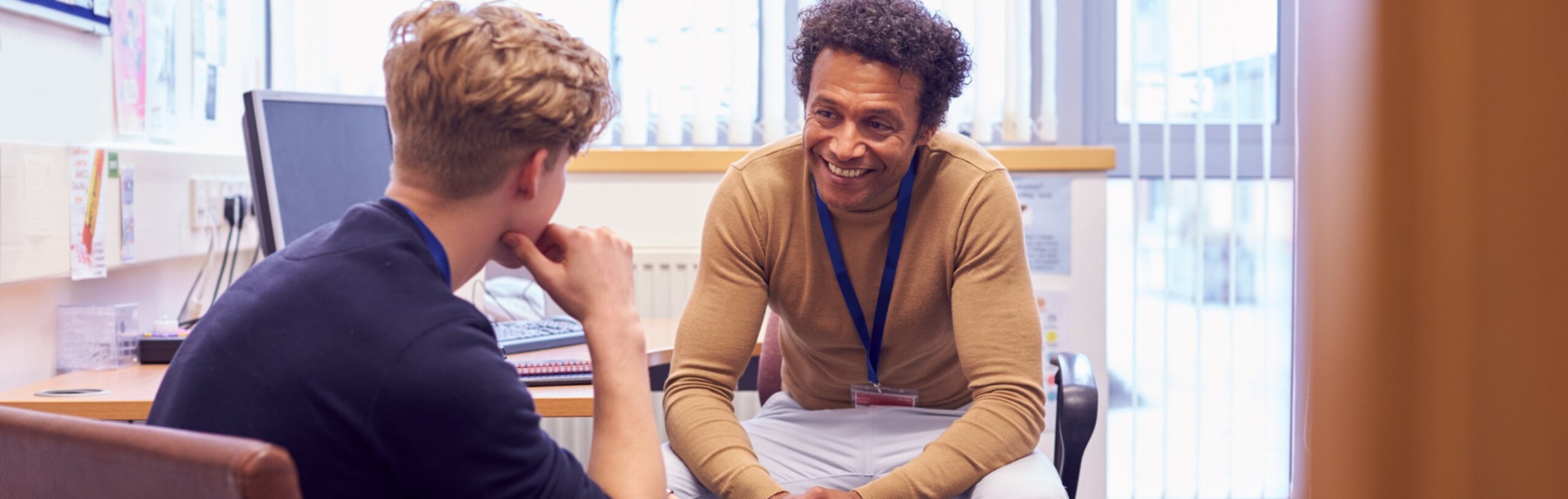 Counselor meeting with a patient.