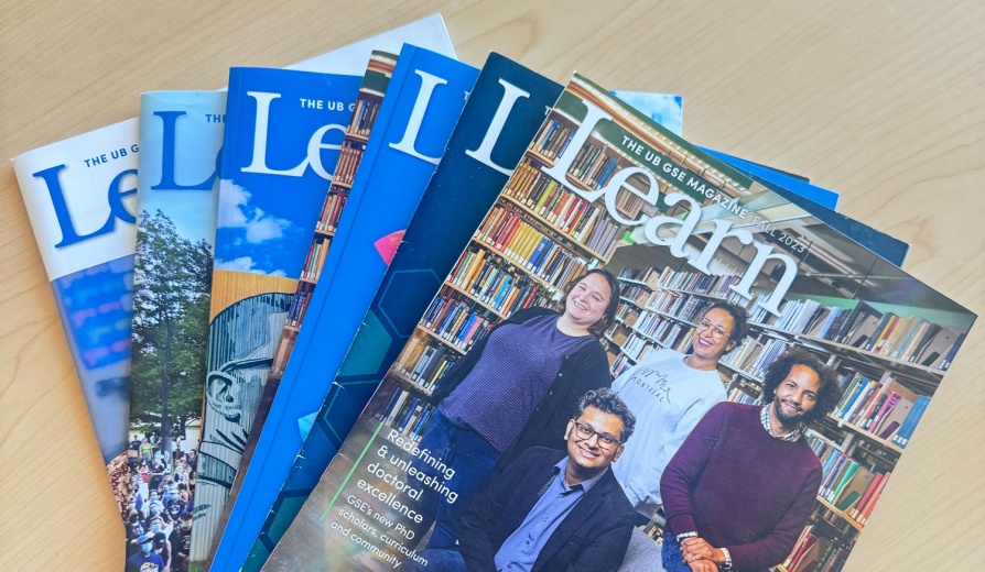 Pile of Learn magazines. 