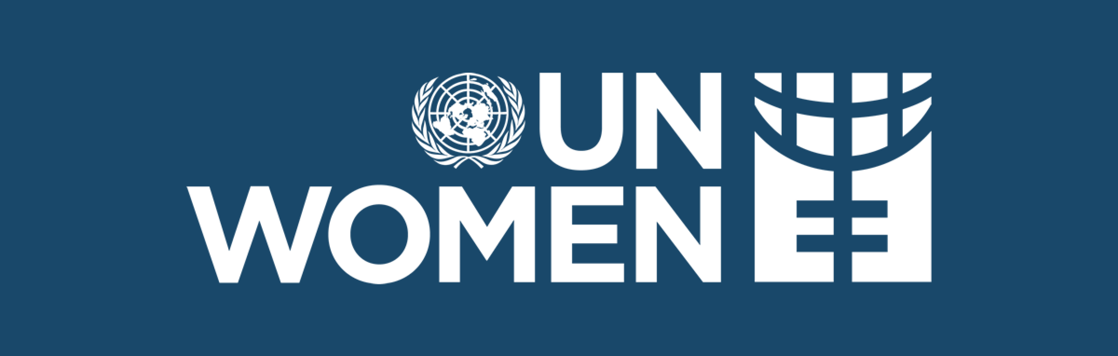 United Nations Women logo on a navy blue background. 