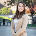 Tiffany Karalis Noel standing on a walkway. 