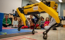 AI robot working with children in the Early Childhood Research Center. 