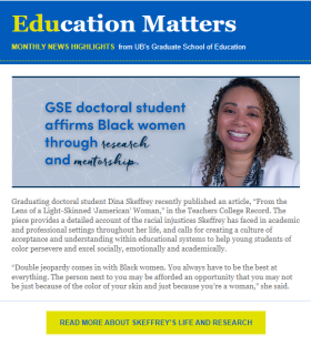 Thumnail image of the May issue of the Education Matters monthly newsletter for the Graduate School of Education at the University at Buffalo. 