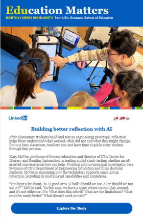 Screen shot of Ed Matters September newsletter. 