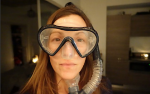Zoom image: Alexa wearing snorkel mask